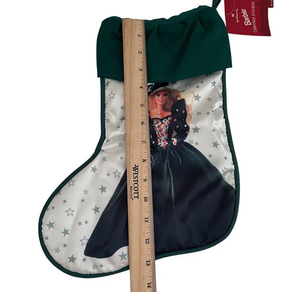 Hallmark Barbie Christmas Stocking Holiday Sensations Green Satin 13” NWT - Picture 4 of 4